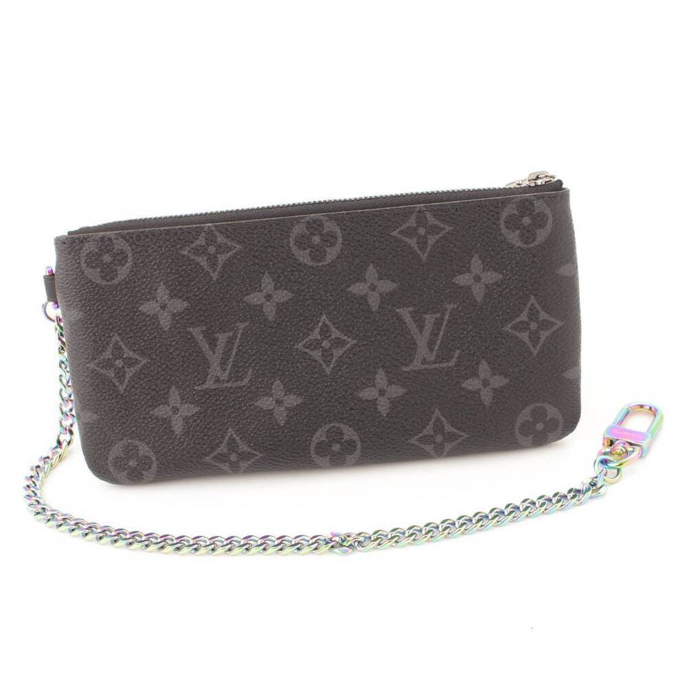 Louis Vuitton Smartphone Case Pouch Fraent Black Eclipse Monogram Black